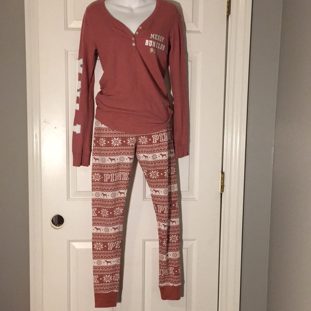 PINK LONG SLEEVE HOLIDAY PJ SET